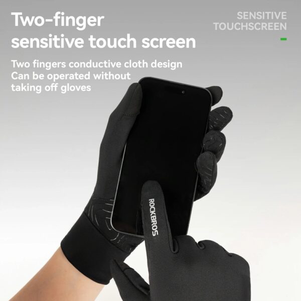 Guantes Ciclismo Invierno Cortaviento Pantalla Táctil Antideslizante Forro Polar ROCKBROS