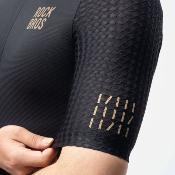 Jersey de ciclismo hombre YDW3003BK Rockbros negro - manga con tejido panal y reflectivos