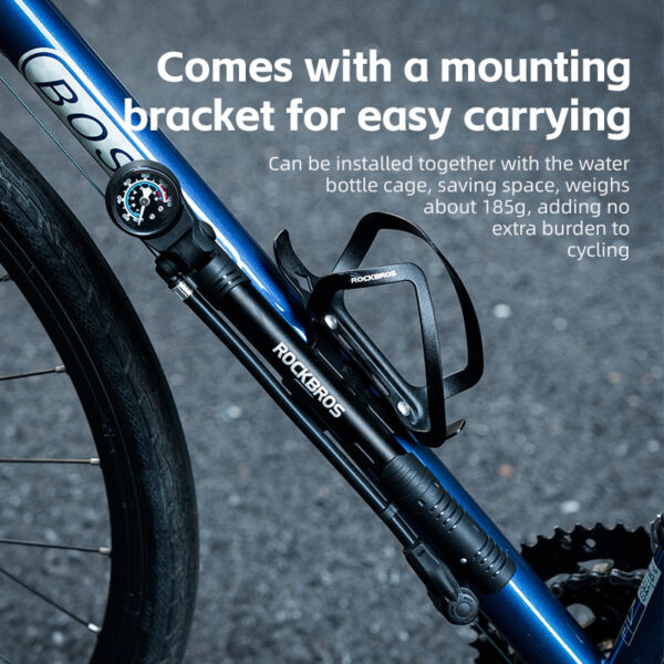 Inflador de Pie para Bicicleta 120 PSI Rockbros JG-6001 ROCKBROS
