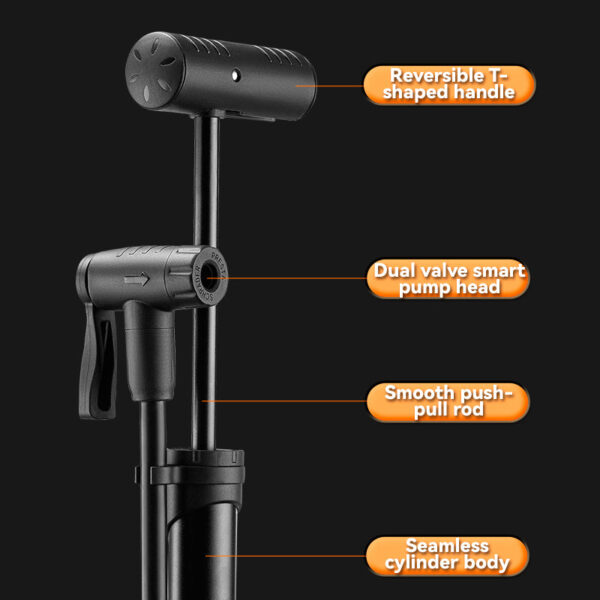 Inflador de Pie para Bicicleta 120 PSI Rockbros JG-6001 ROCKBROS