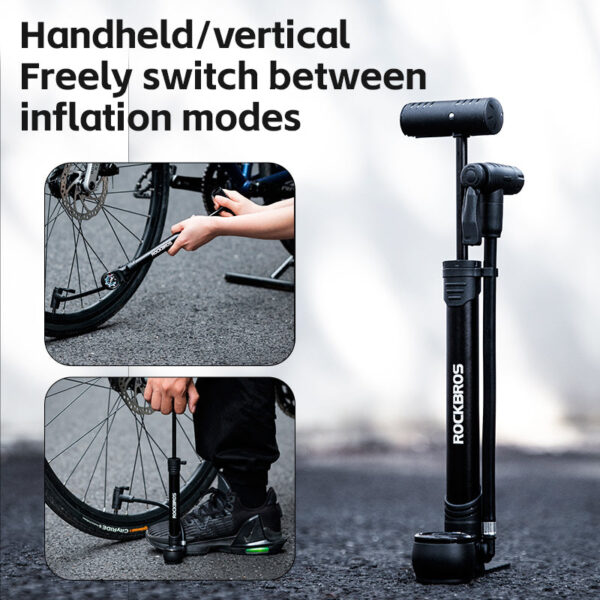 Inflador de Pie para Bicicleta 120 PSI Rockbros JG-6001 ROCKBROS