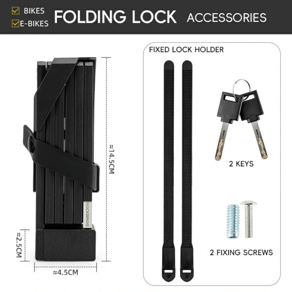 Candado Plegable para Bicicleta con Soporte Rockbros WD-3001 ROCKBROS