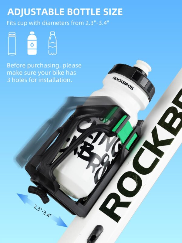 Portabotellas Ajustable para Bicicleta y Moto Negro Rockbros 2904 ROCKBROS