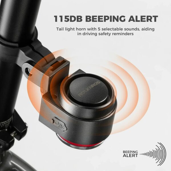 Luz Trasera con Bocina 115dB y Control Remoto Rockbros A8PRO ROCKBROS