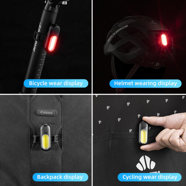 Luz Trasera COB Mini USB para Bicicleta Rockbros PT-6005B ROCKBROS