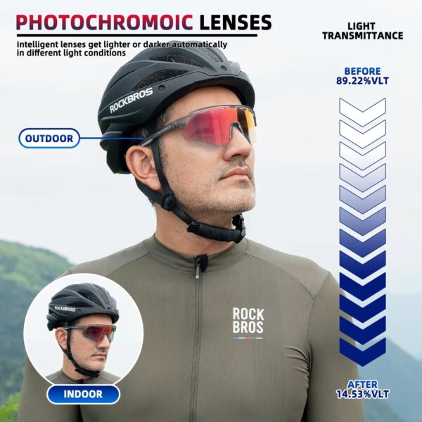Lentes de Ciclismo Fotocromaticos con 4 Micas Rockbros SP6005 ROCKBROS