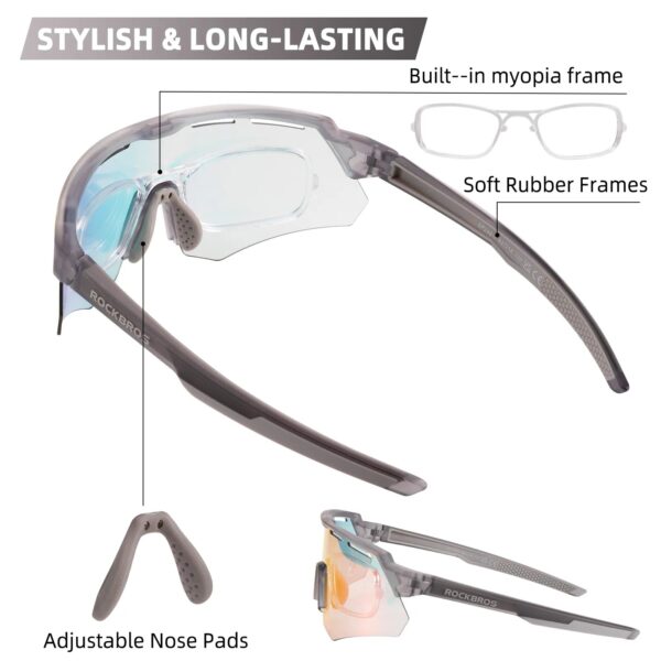 Lentes de Ciclismo Fotocromaticos con 4 Micas Rockbros SP6005 ROCKBROS