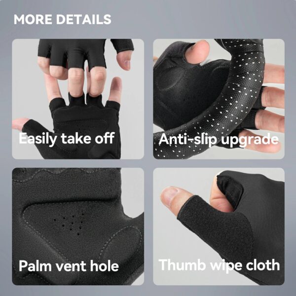 Guantes Cortos de Ciclismo Ligeros Negro Rockbros S408 ROCKBROS