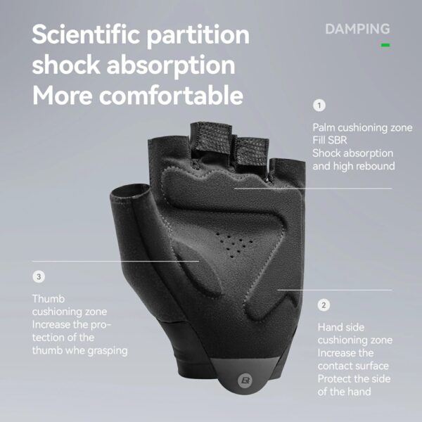 Guantes Cortos de Ciclismo Ligeros Negro Rockbros S408 ROCKBROS