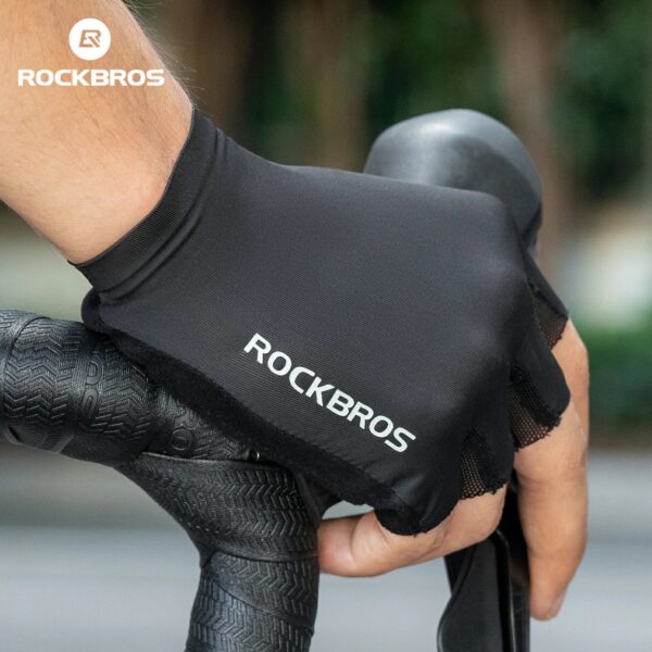 Guantes Cortos de Ciclismo Ligeros Negro Rockbros S408 ROCKBROS