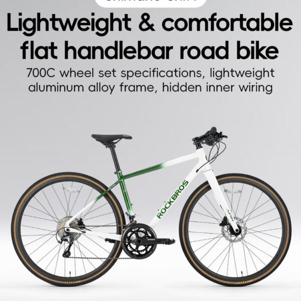 Bicicleta de Ruta P2M Verde/Blanco Rockbros ROCKBROS