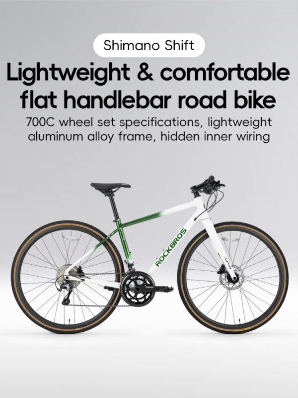Bicicleta de Ruta P2M Verde/Blanco Rockbros ROCKBROS