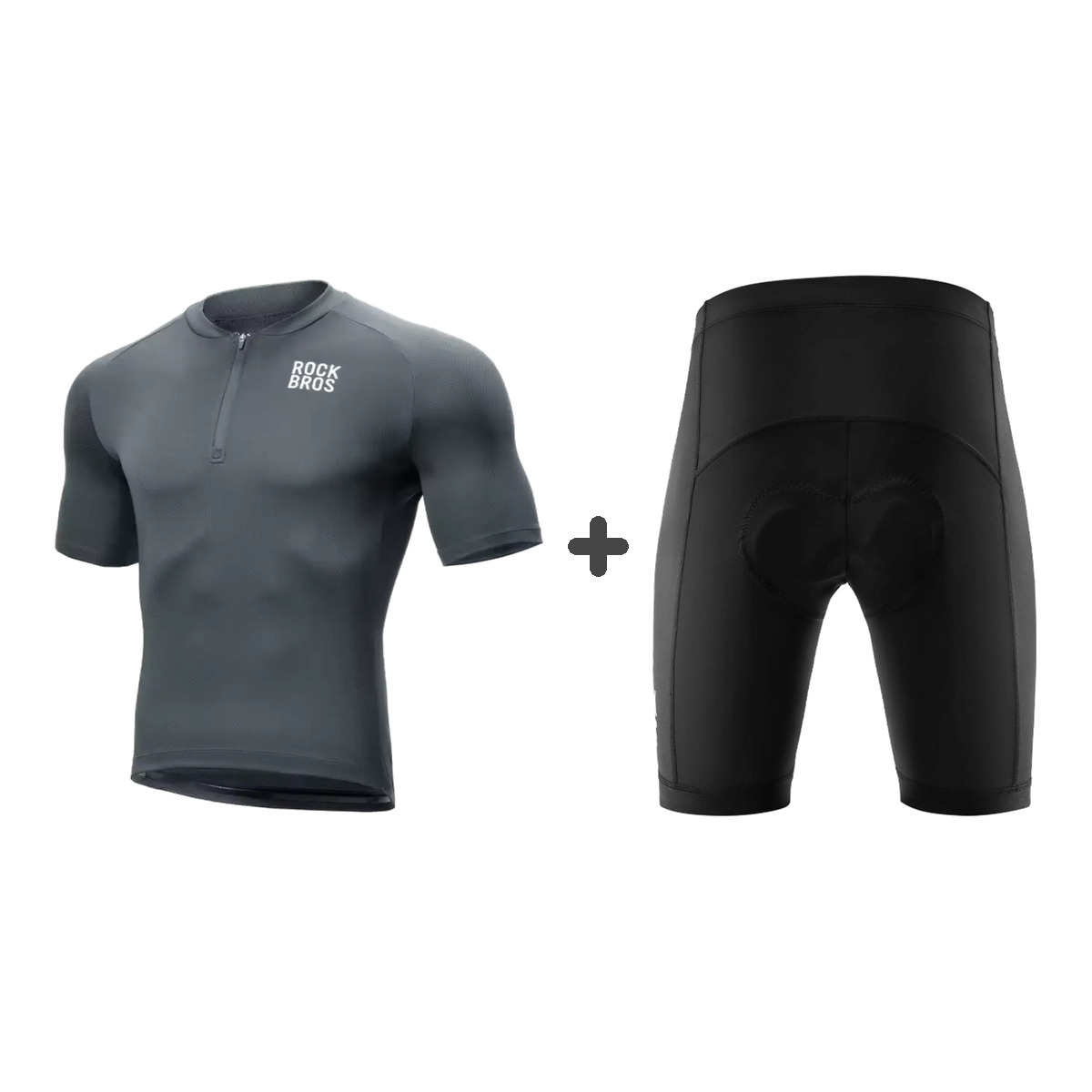 Conjunto de Ciclismo Rockbros Jersey Gris BT700 con Culotte YDDK001