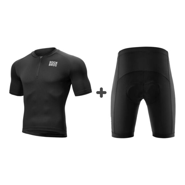 Conjunto de Ciclismo Rockbros Jersey Negro BT700 con Culotte YDDK001