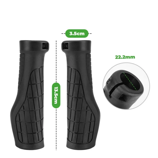 Medidas de los grips Rockbros 20001: 13.5 cm de largo para timón de 22.2 mm