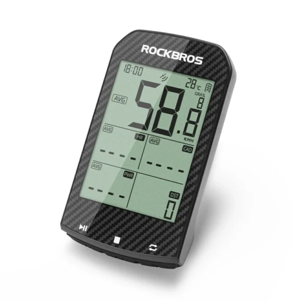 Ciclocomputador Rockbros M1 Pro con acabado tipo carbono