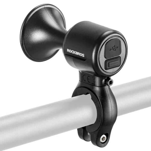 Timbre eléctrico Rockbros CB1700 de 120 dB instalado en el timón