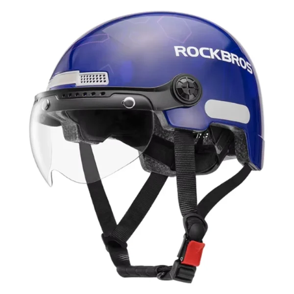 Casco de ciclismo azul para niños con visera Rockbros HT3002