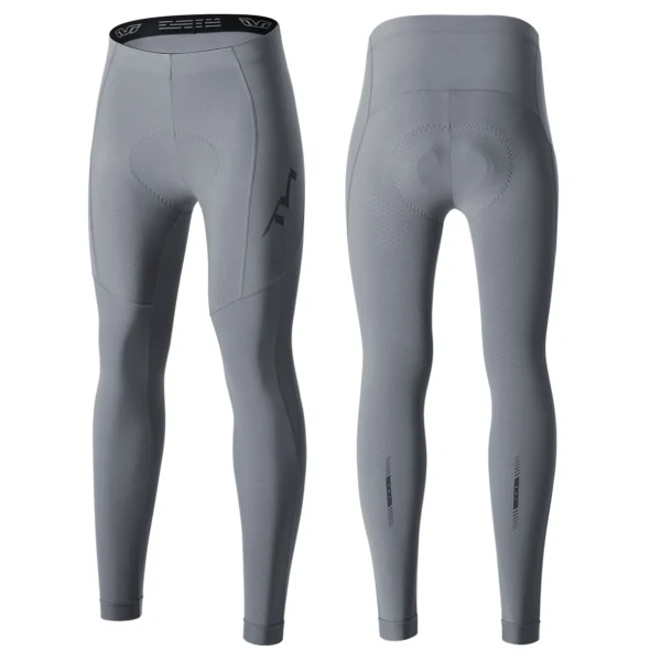 Pantalón de ciclismo de invierno para mujer Rockbros TVI LKK2000 gris, de frente y de espalda