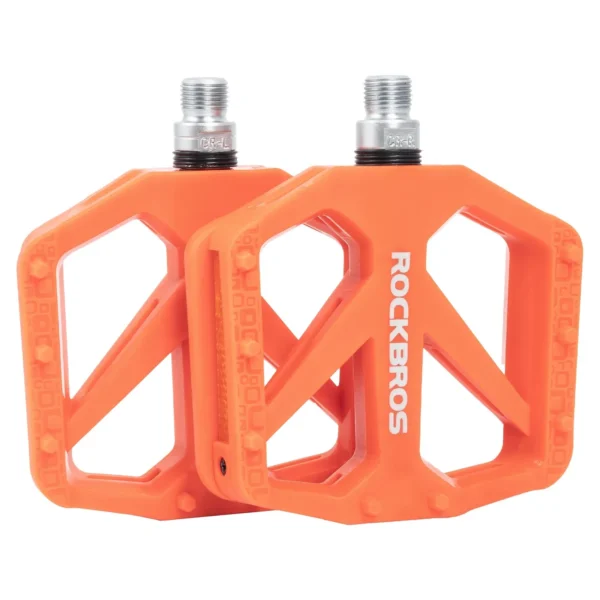 Pedales de nylon plataforma ancha Rockbros BP2000 naranja