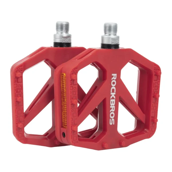 Pedales de nylon plataforma ancha Rockbros BP2000 rojo