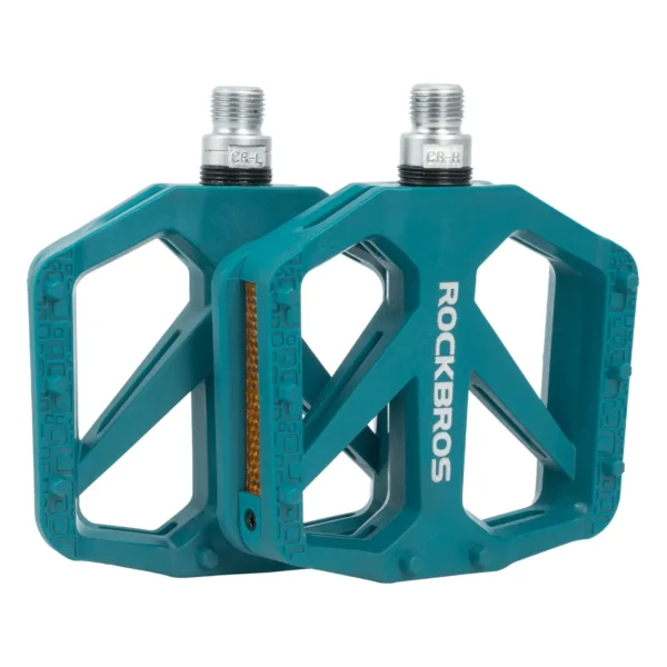 Pedales de nylon plataforma ancha Rockbros BP2000 verde petróleo