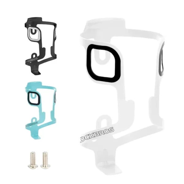 Portabotellas de aluminio Rockbros CB4800 blanco con tornillos