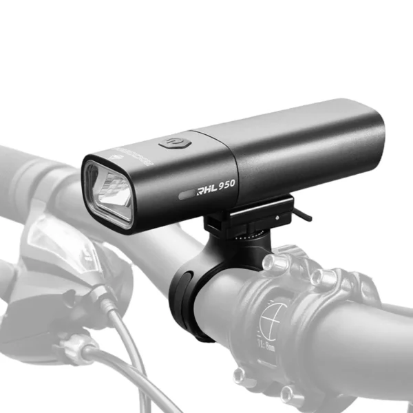 Luz delantera Rockbros RHL-950 instalada en el timón