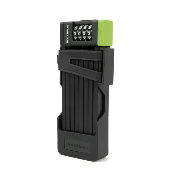 Candado plegable Rockbros RKU-6000 en su soporte
