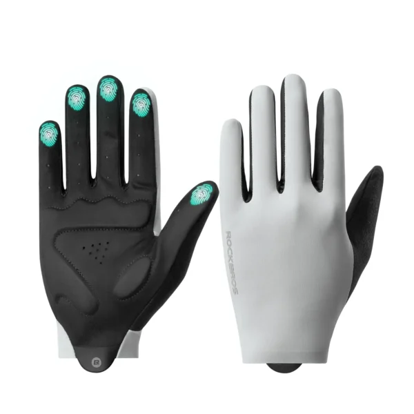 Guantes de ciclismo dedo completo Rockbros S1800 gris