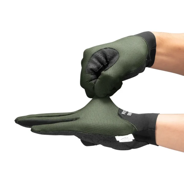 Guante Rockbros S403 verde oscuro estirado, tela elástica sin costuras