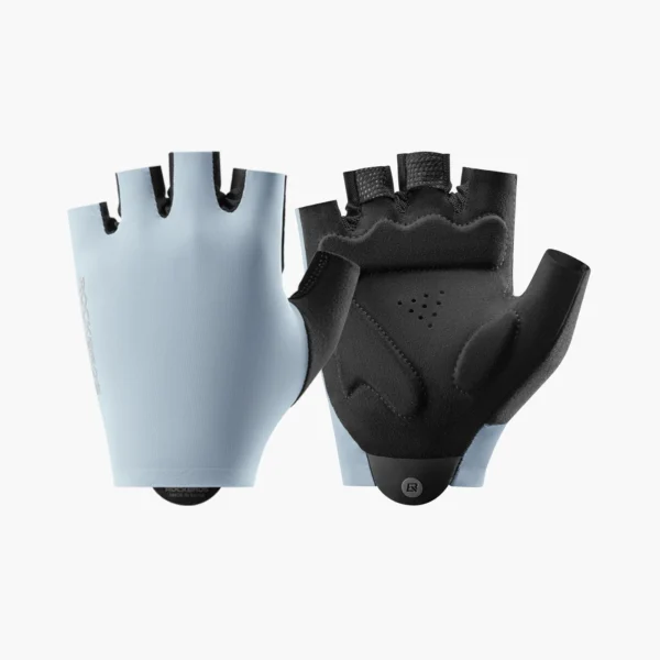 Guantes cortos de ciclismo Rockbros S408 celestes, dorso y palma