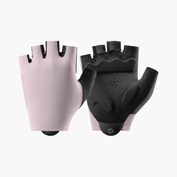 Guantes cortos de ciclismo Rockbros S408 rosados, dorso y palma