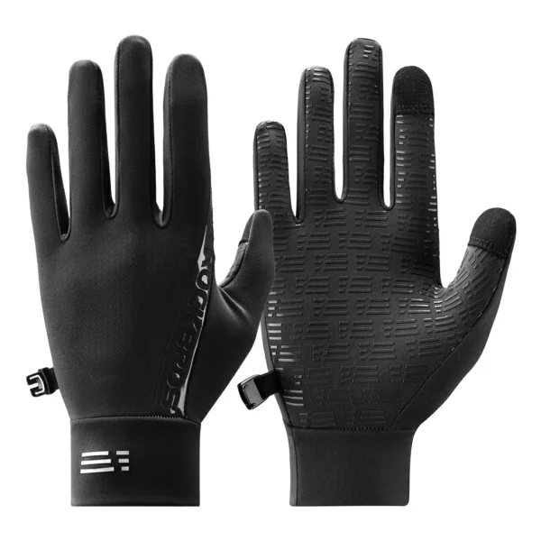 Guantes térmicos de ciclismo con grafeno Rockbros S6600 negros, dorso y palma