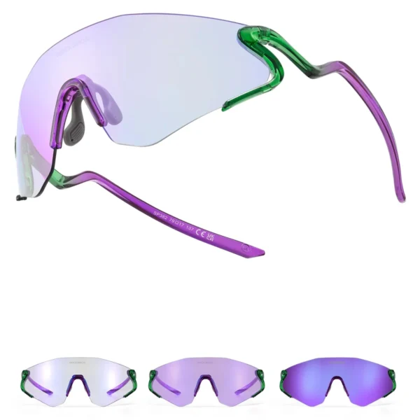 Luna del Rockbros SP170 morado en sus 3 tonos: interior, nublado y sol