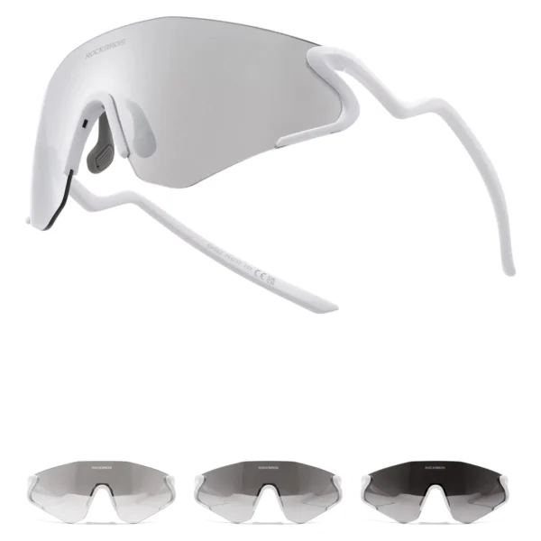 Luna del Rockbros SP170 blanco en sus 3 tonos: interior, nublado y sol