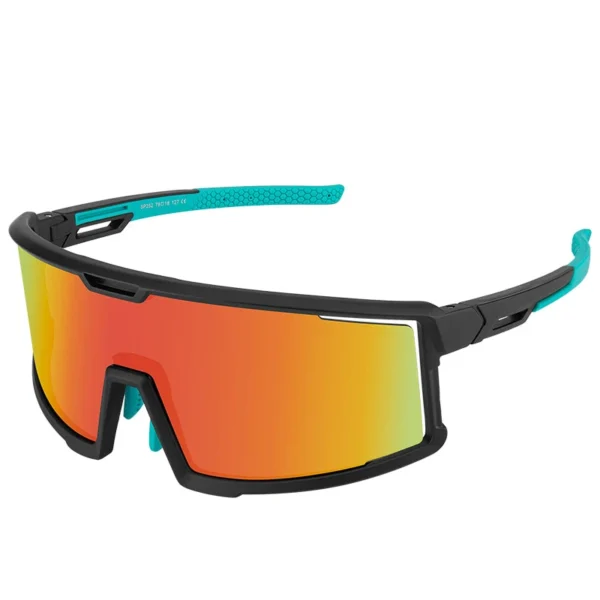 Lentes de ciclismo polarizados Rockbros SP252 negro y turquesa