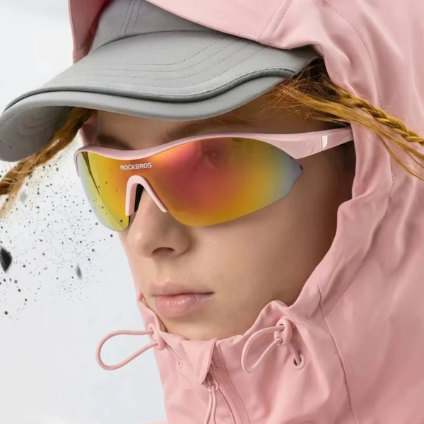 Lentes Rockbros SP3000 rosado puestos