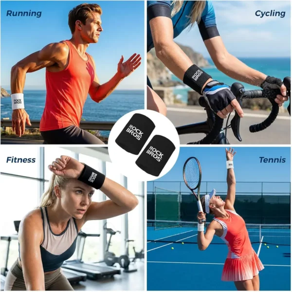 Muñequera deportiva Rockbros SSW900 en running, ciclismo, gimnasio y tenis