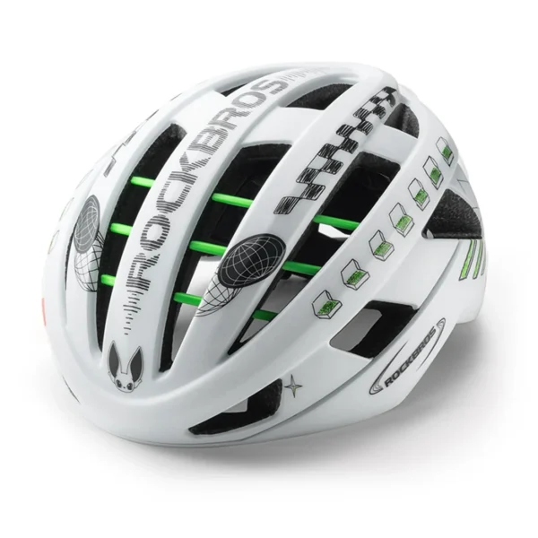 Casco de ruta Rockbros TT3900 blanco y verde